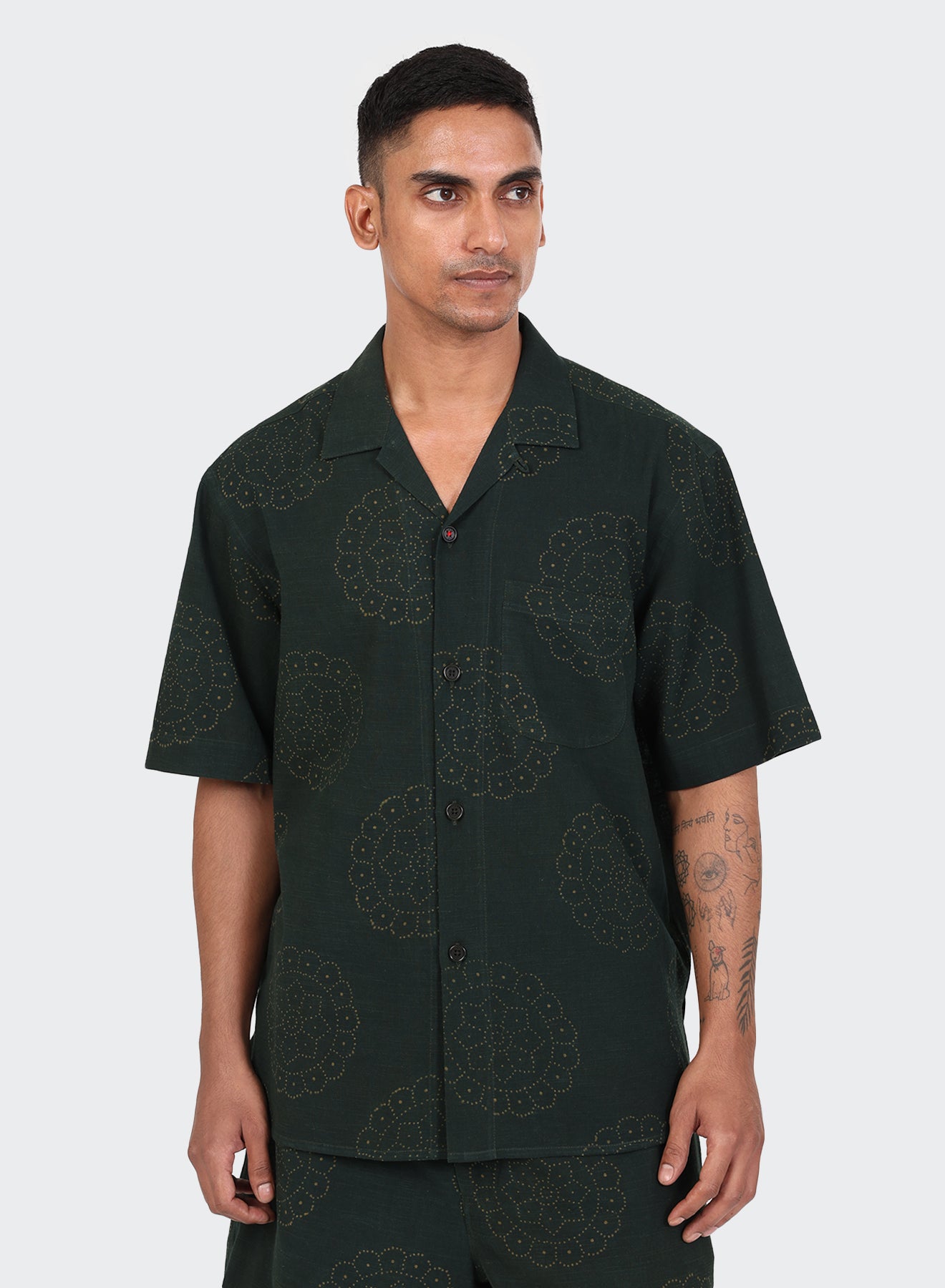 Kardo - Ronen Camp Collar in Mandala Block Print