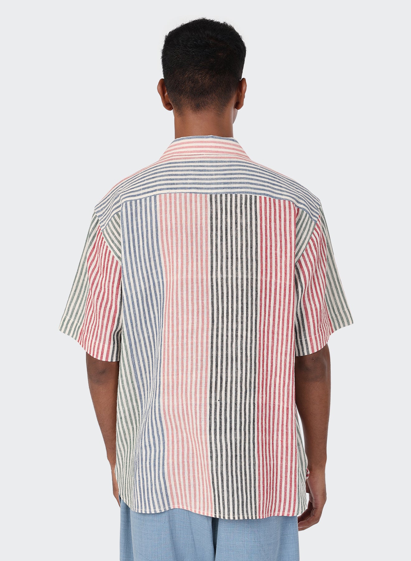 Kardo - Ronen Camp Collar in Handloom Stripe