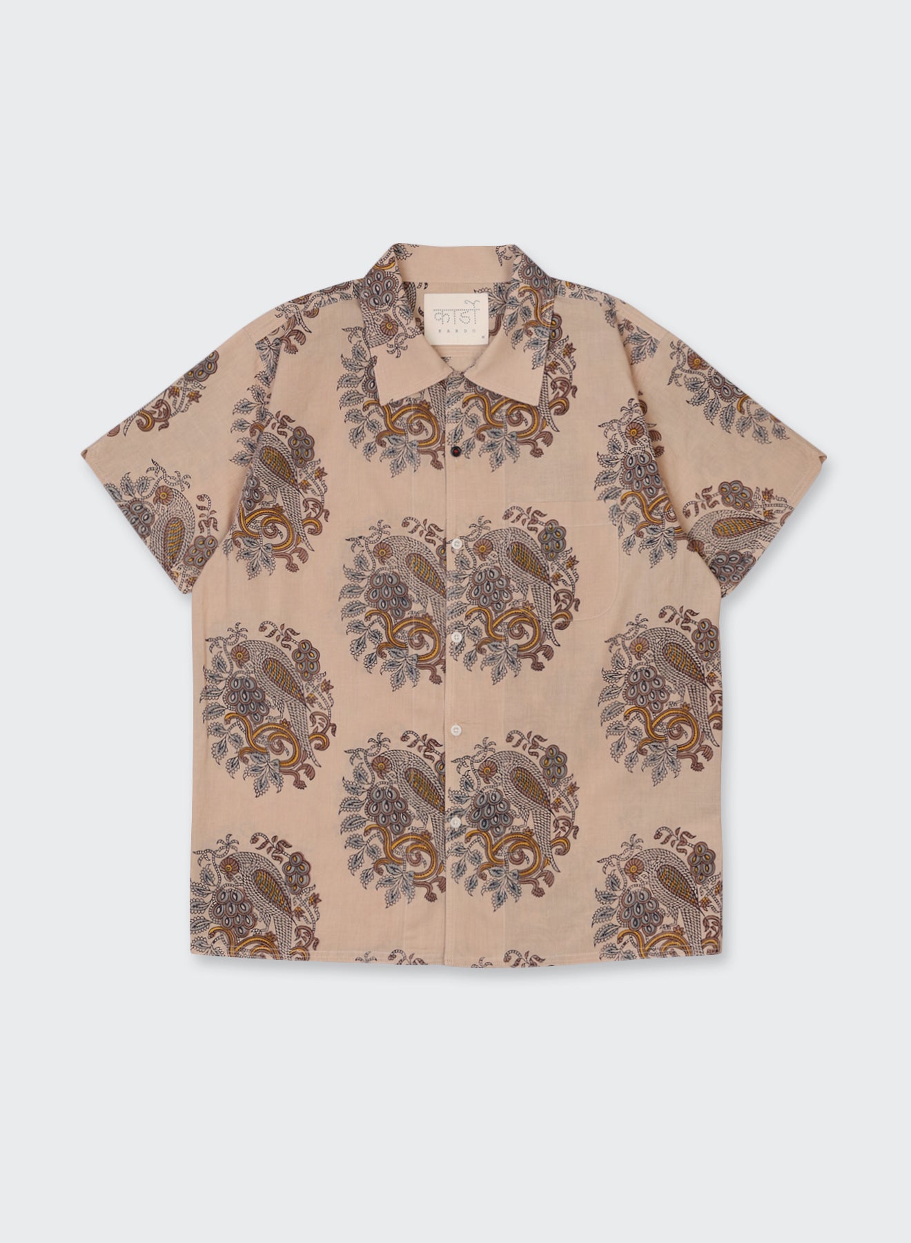 Kardo - Chintan Camp Collar in Owl Block Print