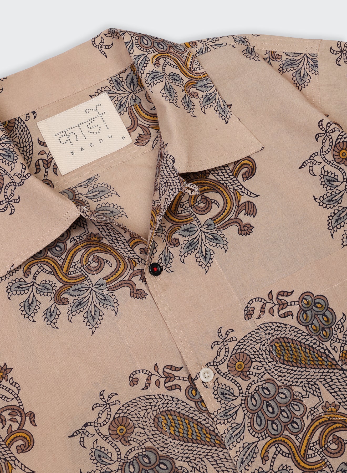 Kardo - Chintan Camp Collar in Owl Block Print