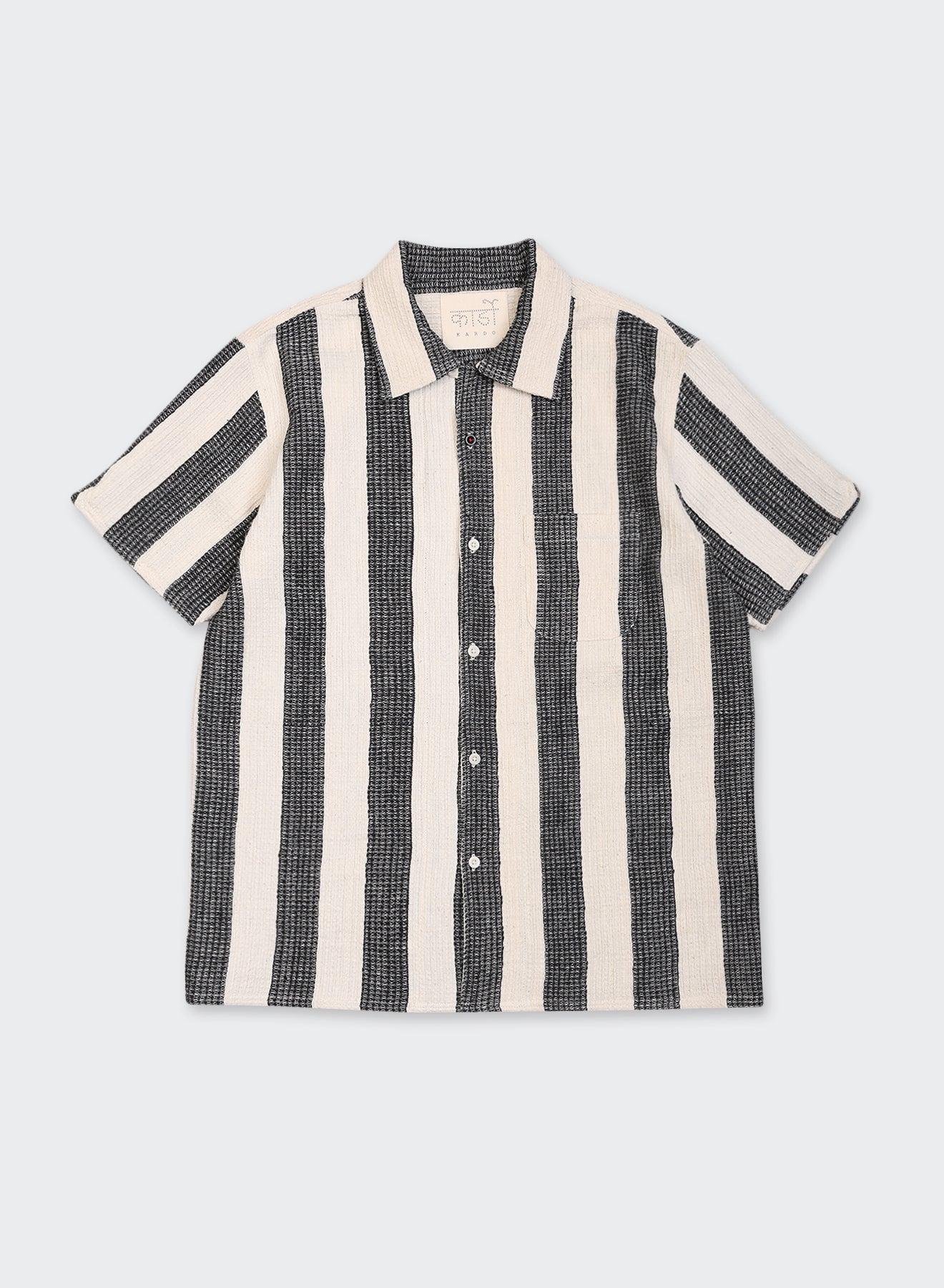 Kardo - Chintan Camp Collar in Handloom Stripe