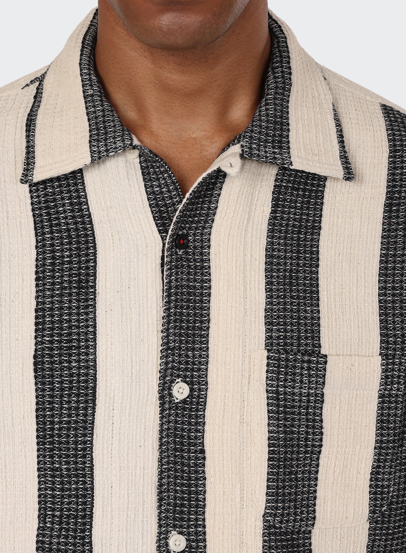 Kardo - Chintan Camp Collar in Handloom Stripe