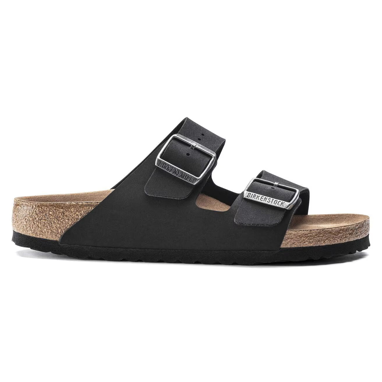 Birkenstock - Arizona Vegan in Black Birkibuc