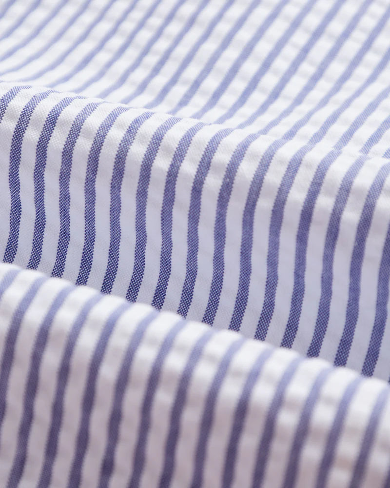 Portuguese Foannel - Atlantico Blazer in Blue and White Seersucker Stripe