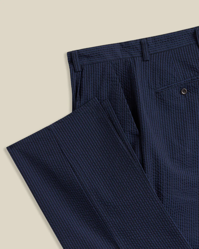 Portuguese Flannel - Atlantico Trouser in Navy Seersucker
