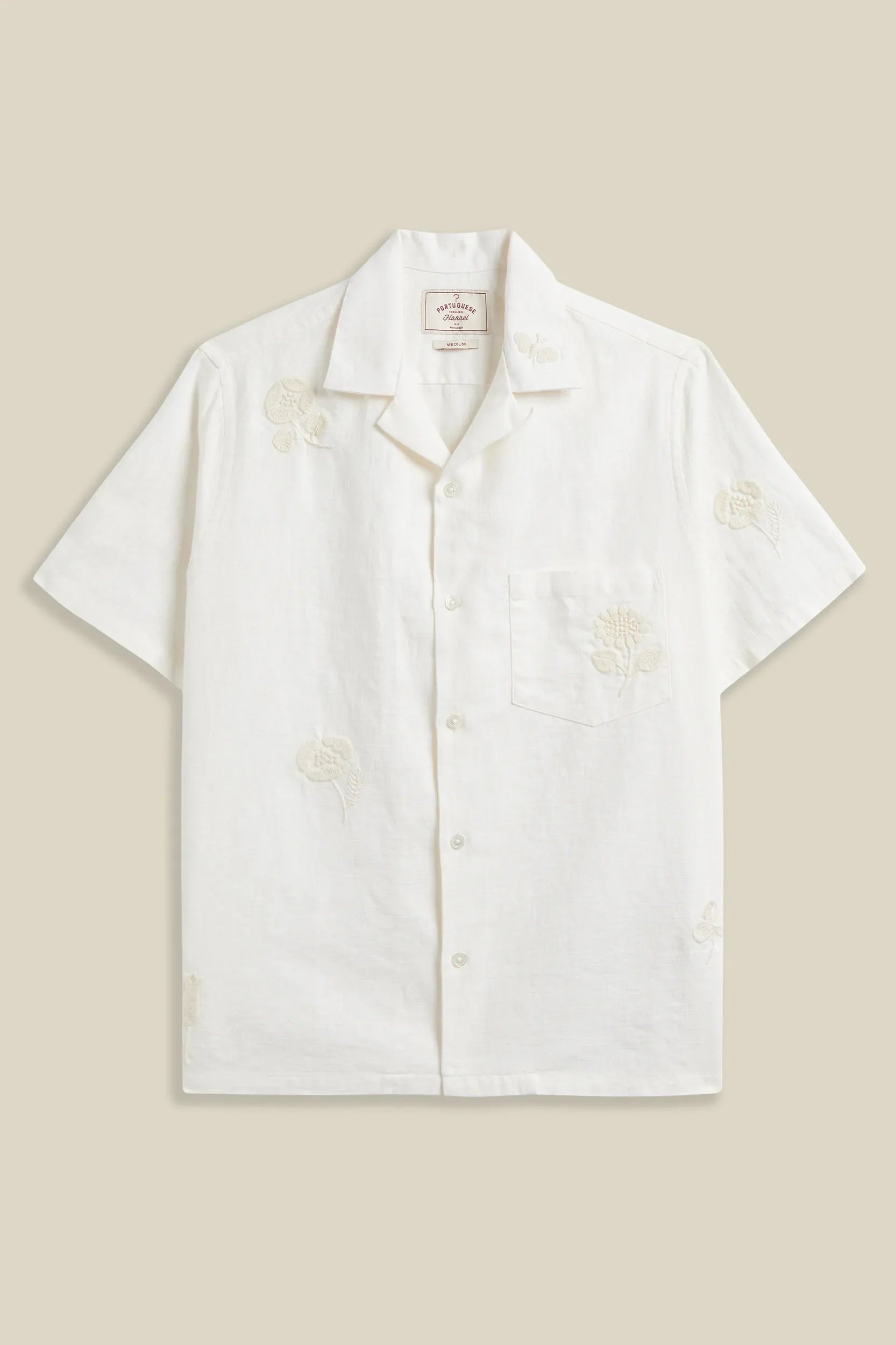 Portuguese Flannel - Embroidery Nature Ramie in Ecru