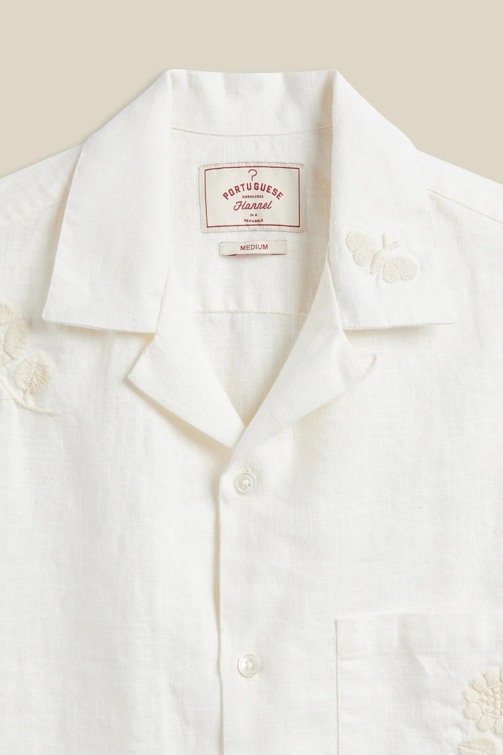 Portuguese Flannel - Embroidery Nature Ramie in Ecru