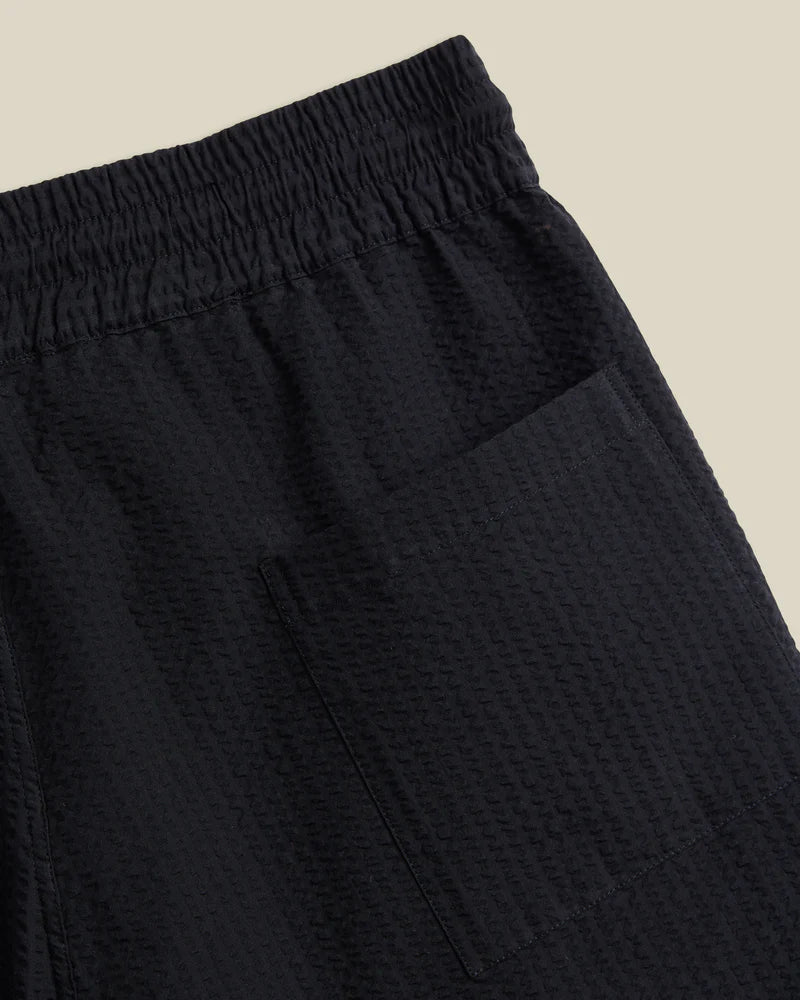 Portuguese Flannel - Atlantico Shorts in Black Seersucker