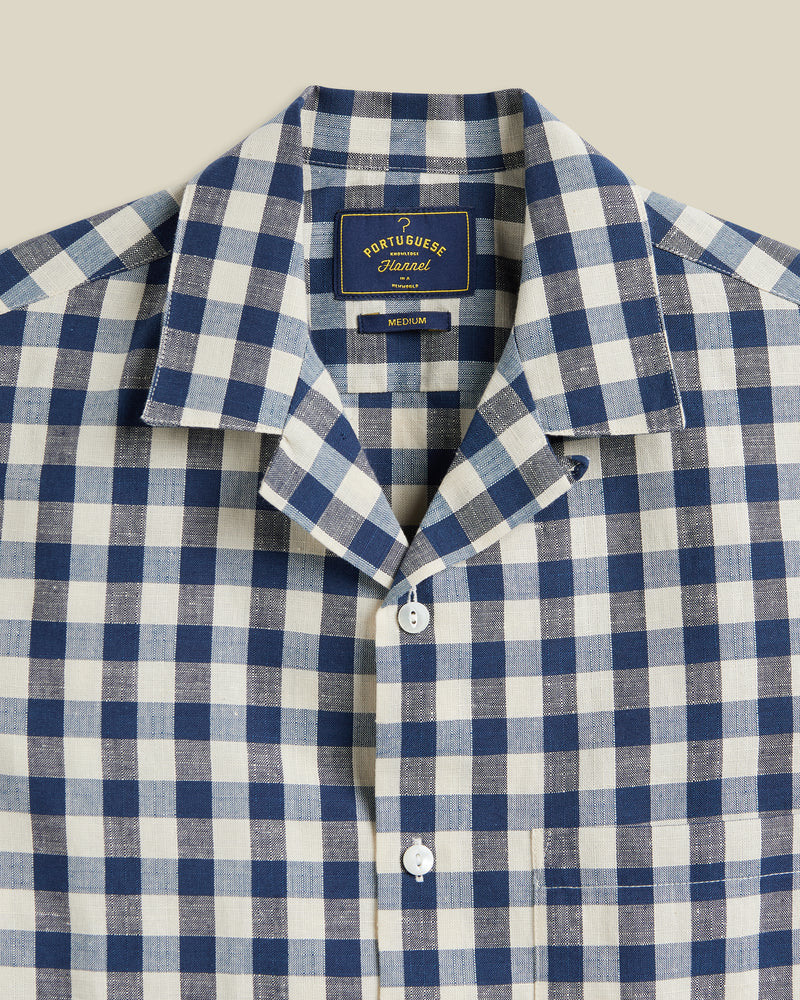 Portuguese Flannel - Midwest Camp Collar in Wide Gingham