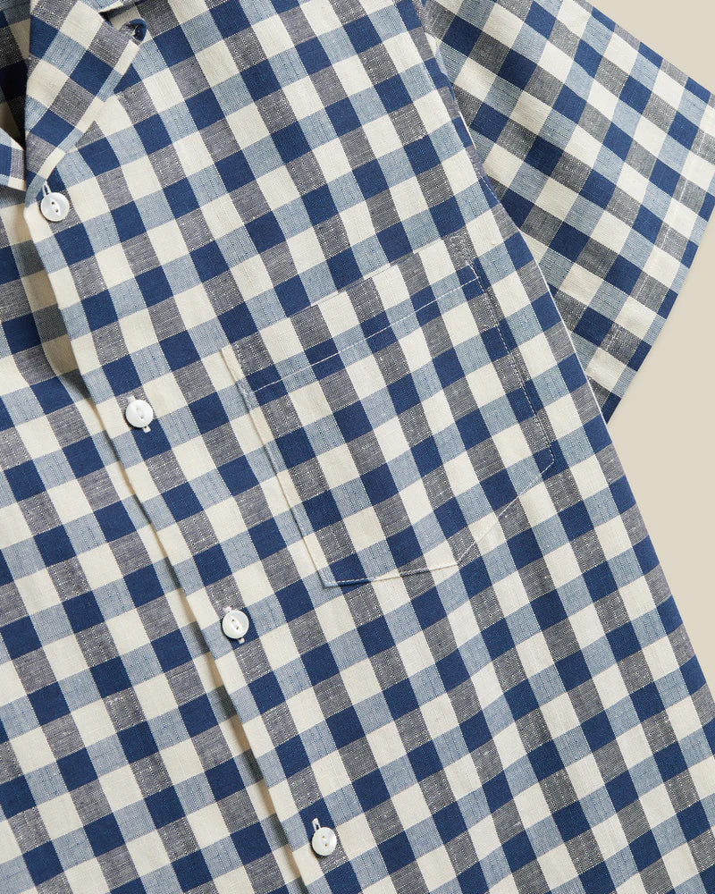 Portuguese Flannel - Midwest Camp Collar in Wide Gingham
