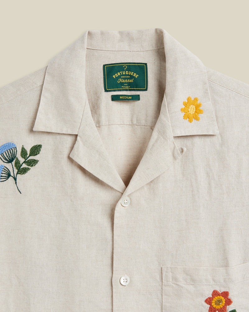 Portuguese Flannel - Spring Embroidery Camp Collar