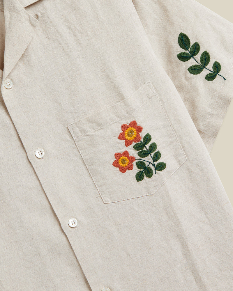 Portuguese Flannel - Spring Embroidery Camp Collar