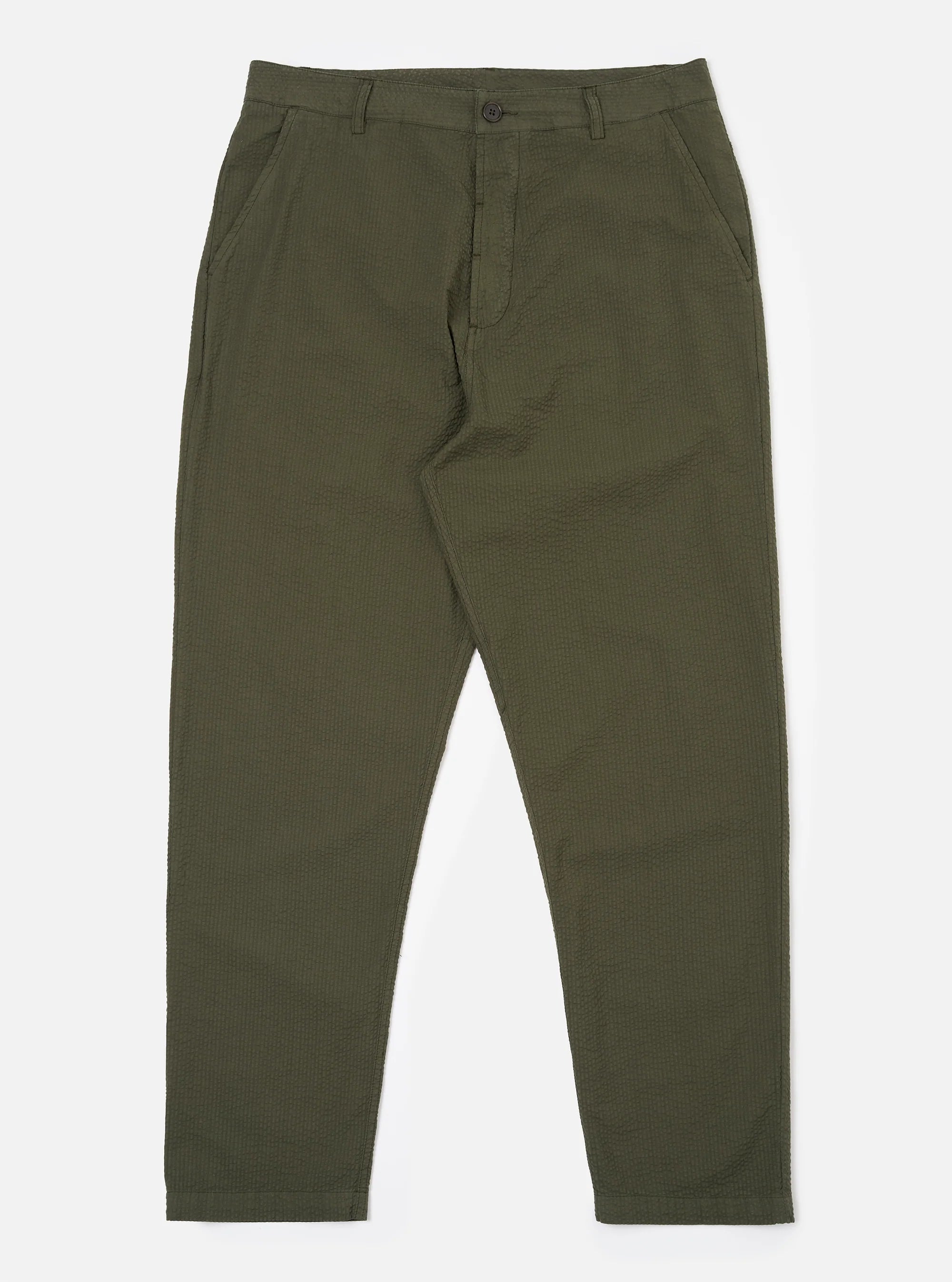 Universal Works - Merida Seersucker Military Chino in Olive