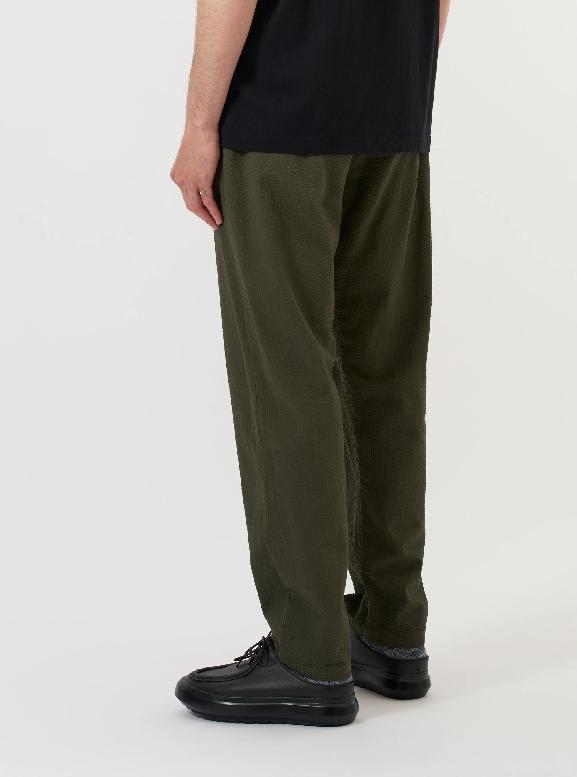 Universal Works - Merida Seersucker Military Chino in Olive