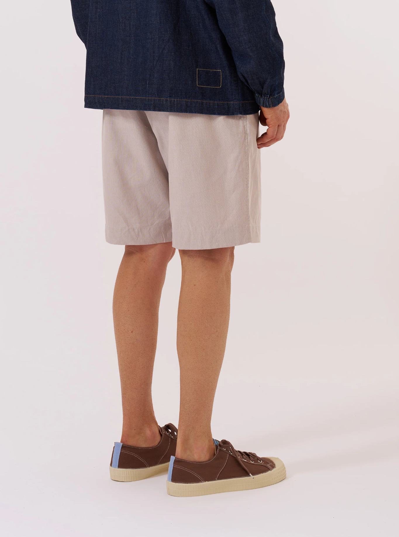 Universal Works - Pleated Track Short in Brown Kennedy Stripe