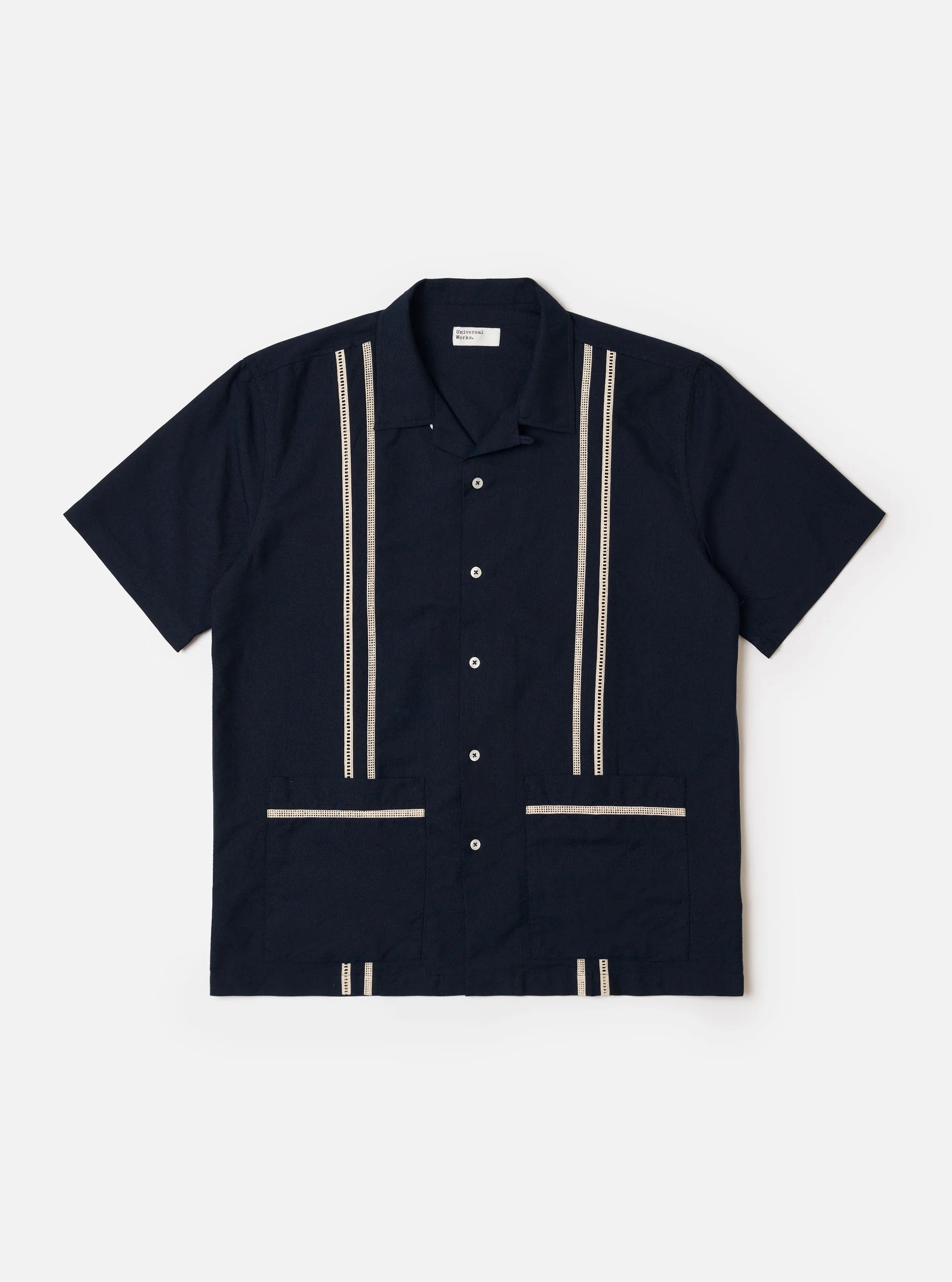 Universal Works - Tropicana Shirt in Navy Classic Oxford