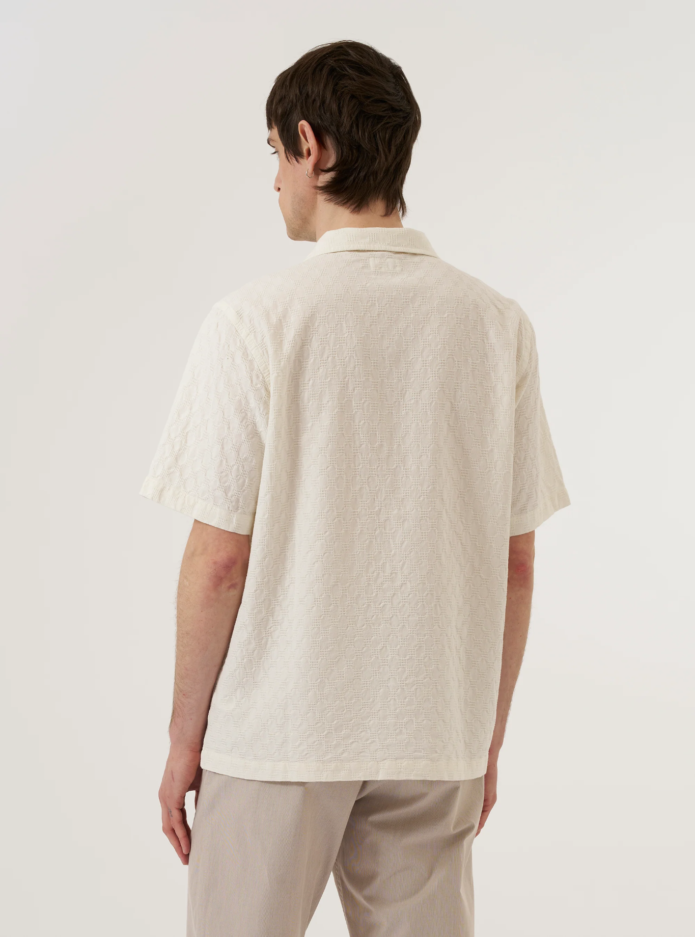 Universal Works - Road Shirt in Ecru Dot Waffle