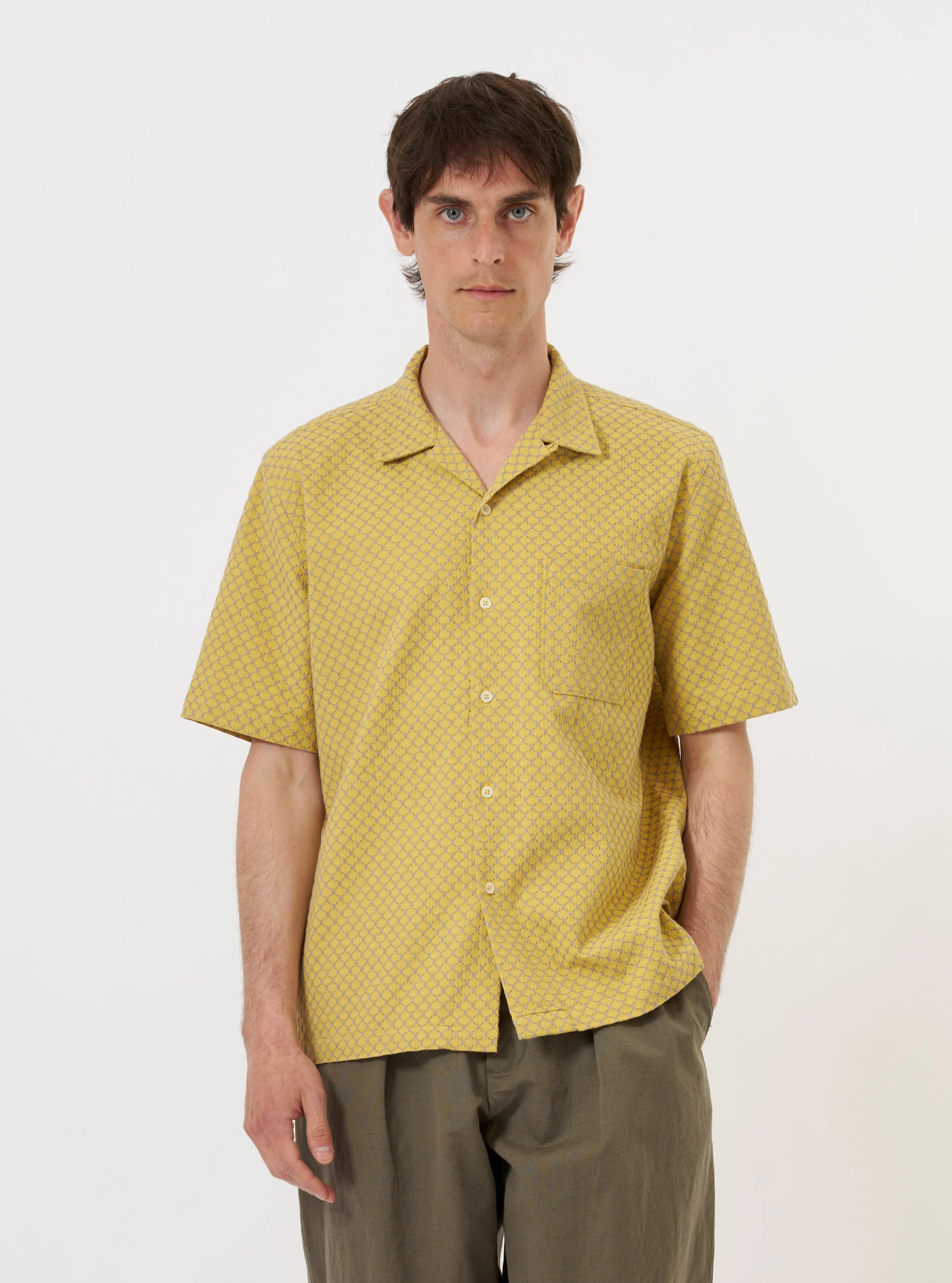 Universal Works - Road Shirt in Yellow Mykonos Cotton
