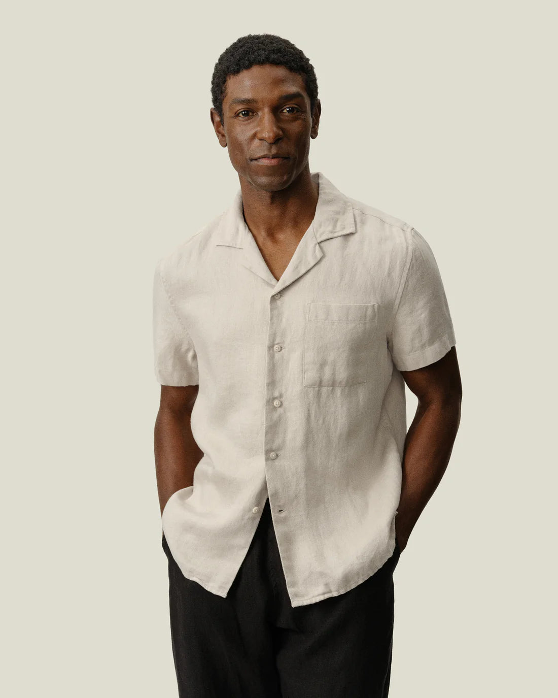 Alex Crane - Camp Shirt in Bone Twill