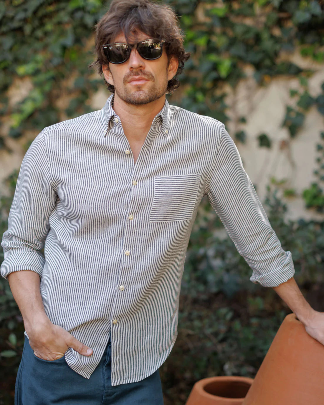 Alex Crane - Playa Shirt in Lines