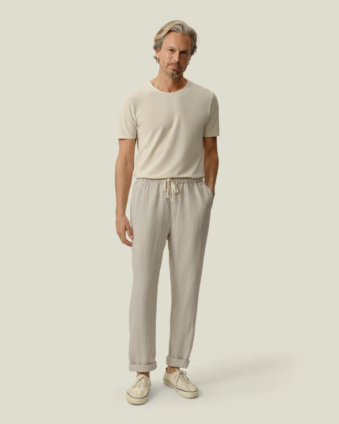 Alex Crane - Bo Pant in Salt Stripe