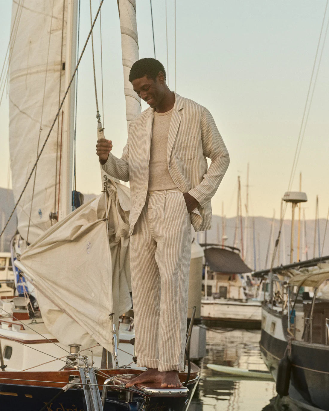 Alex Crane - Alta Trouser in Salt Lines