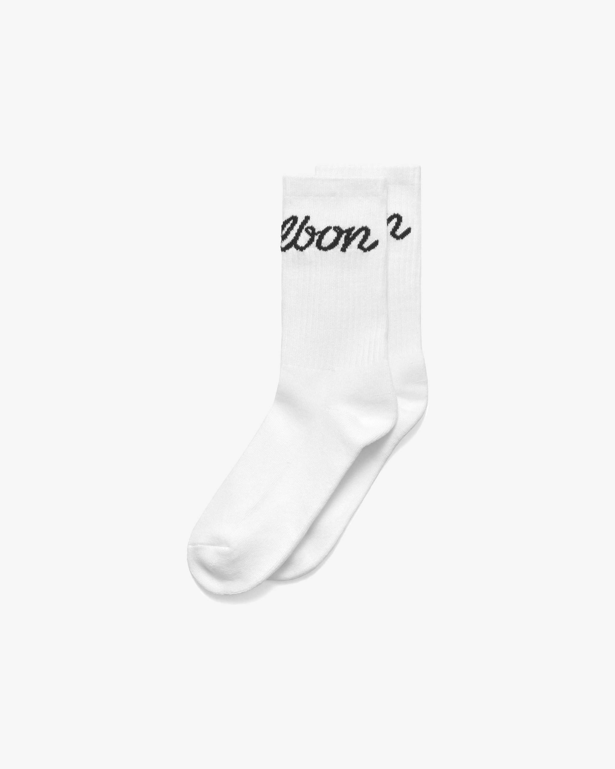 Malbon - Bon Script Sock in White