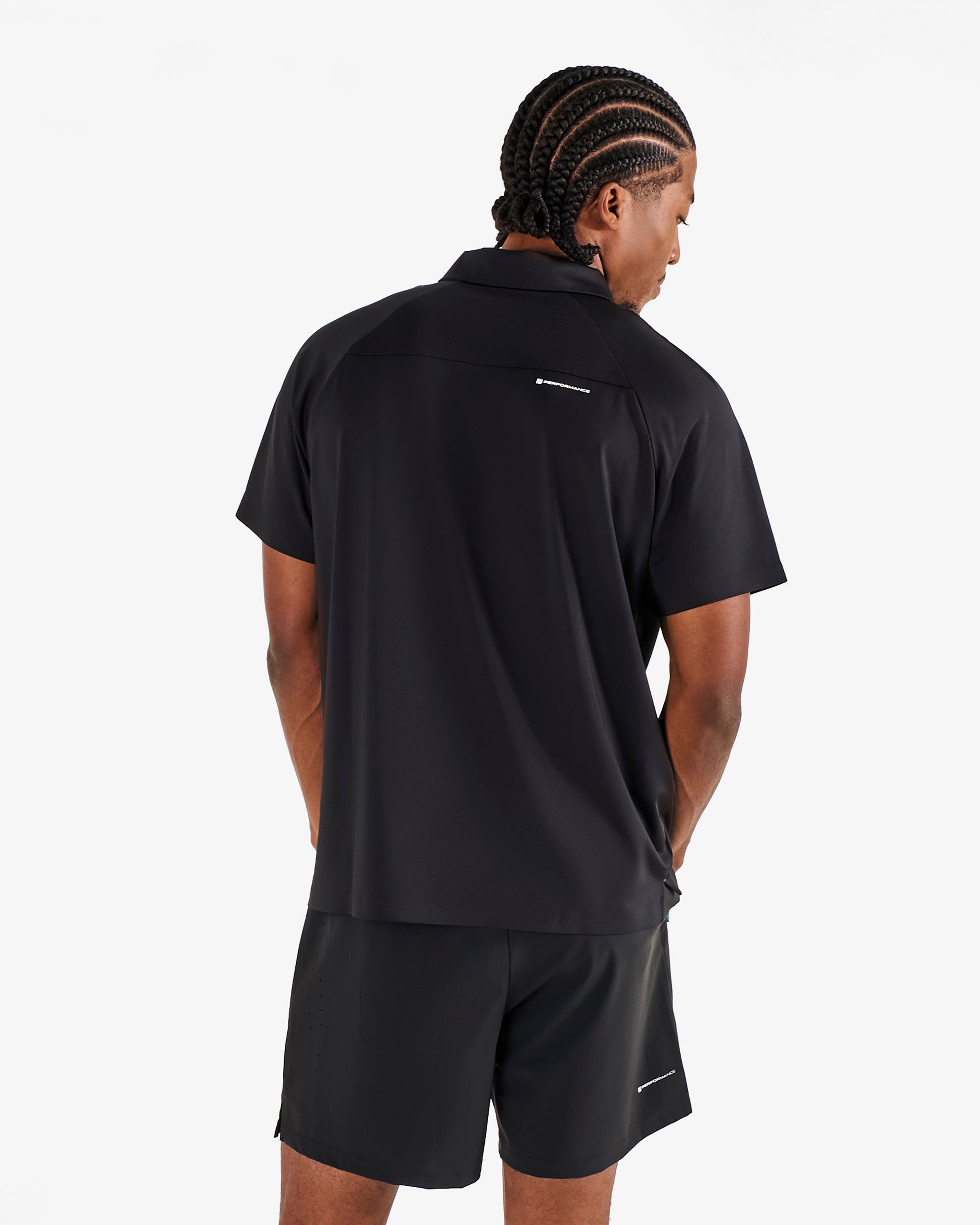 Malbon - Performance Zip Raglan Polo in Black