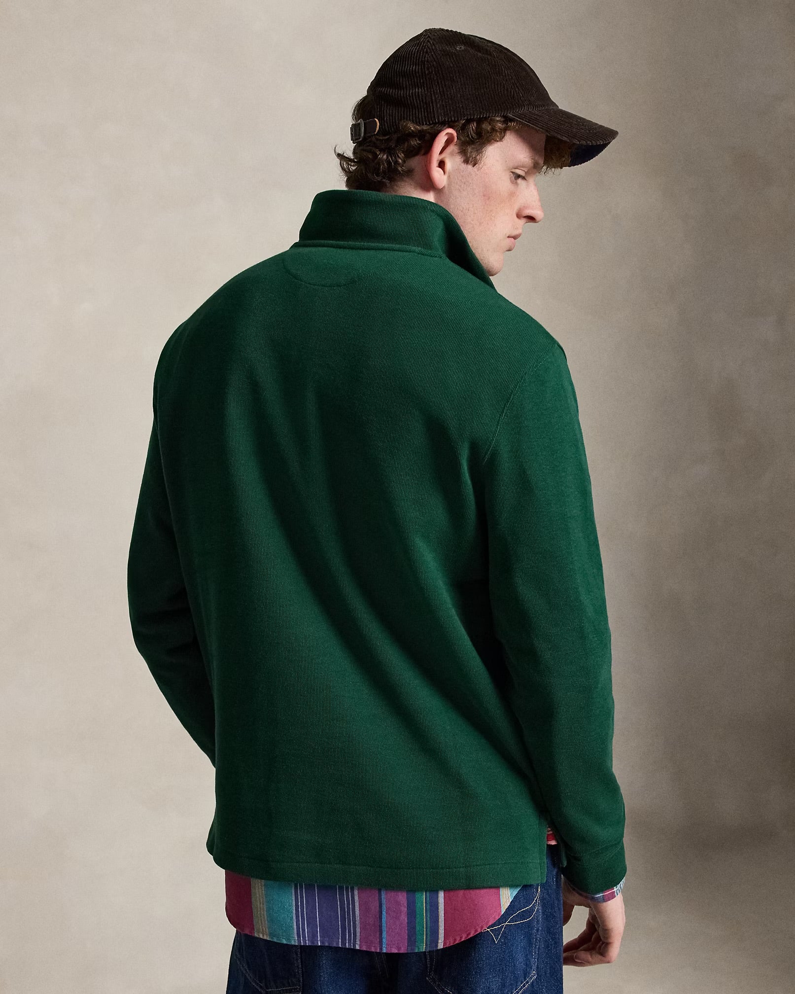 Polo Ralph Lauren - Estate-Rib Quarter-Zip Pullover in Moss Agate