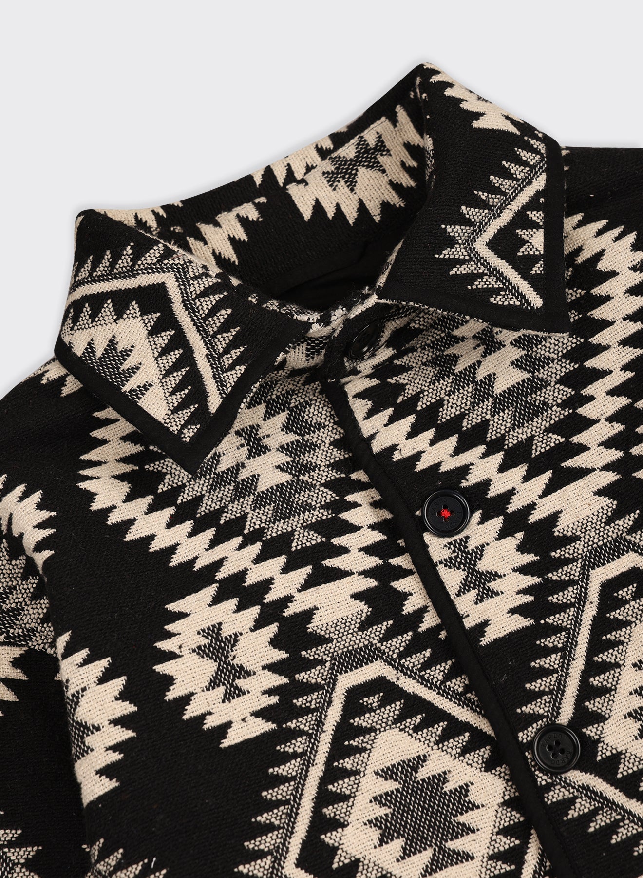Kardo - Paris Work Jacket in White/Black Jacquard