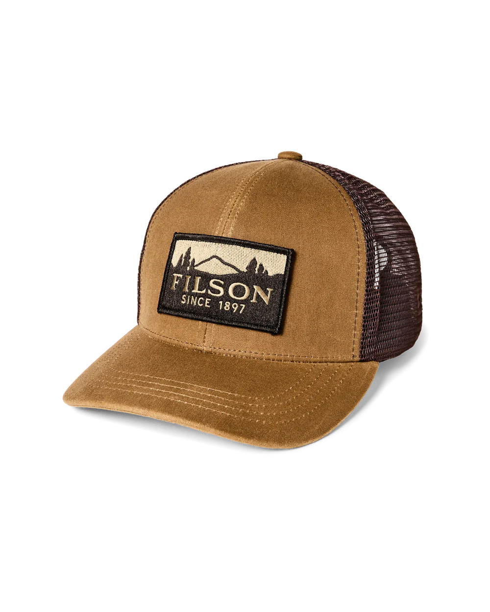 Filson - Scenic Waxed Logger Mesh Cap in Dark Khaki