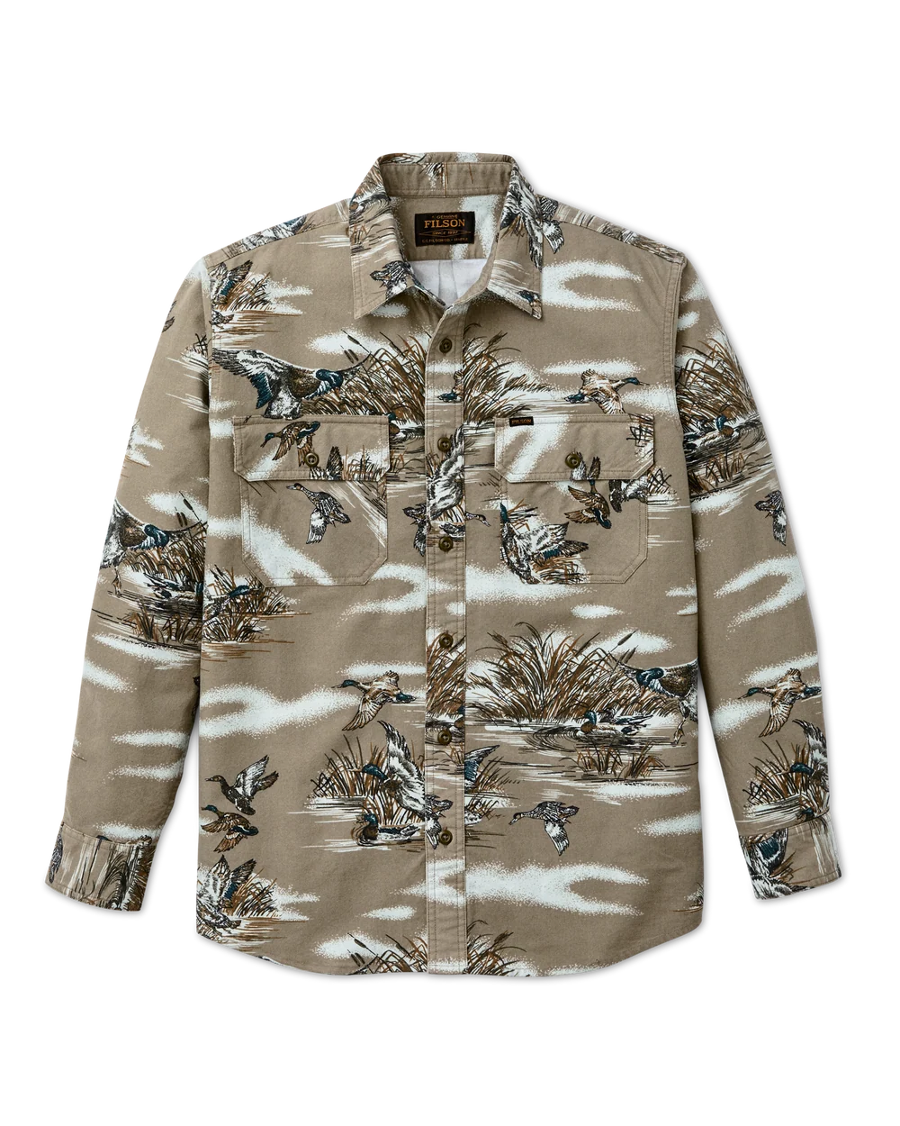 Filson - Field Flannel Shirt in Marsh Olive Print