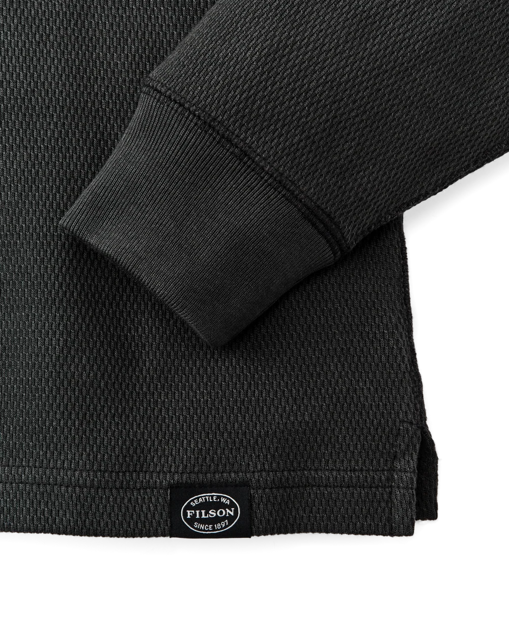 Filson - Waffle Knit Thermal Crewneck in Faded Black