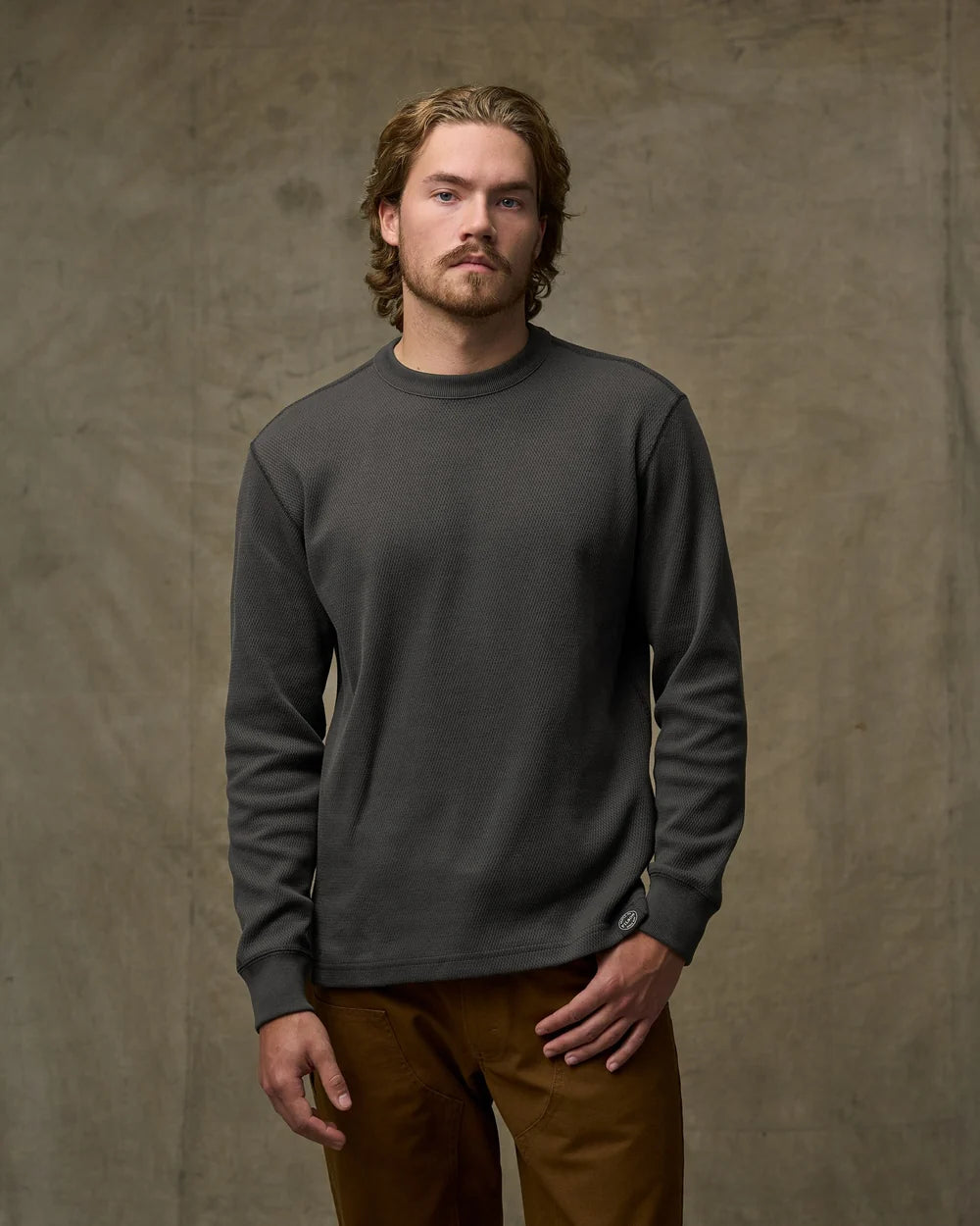 Filson - Waffle Knit Thermal Crewneck in Faded Black