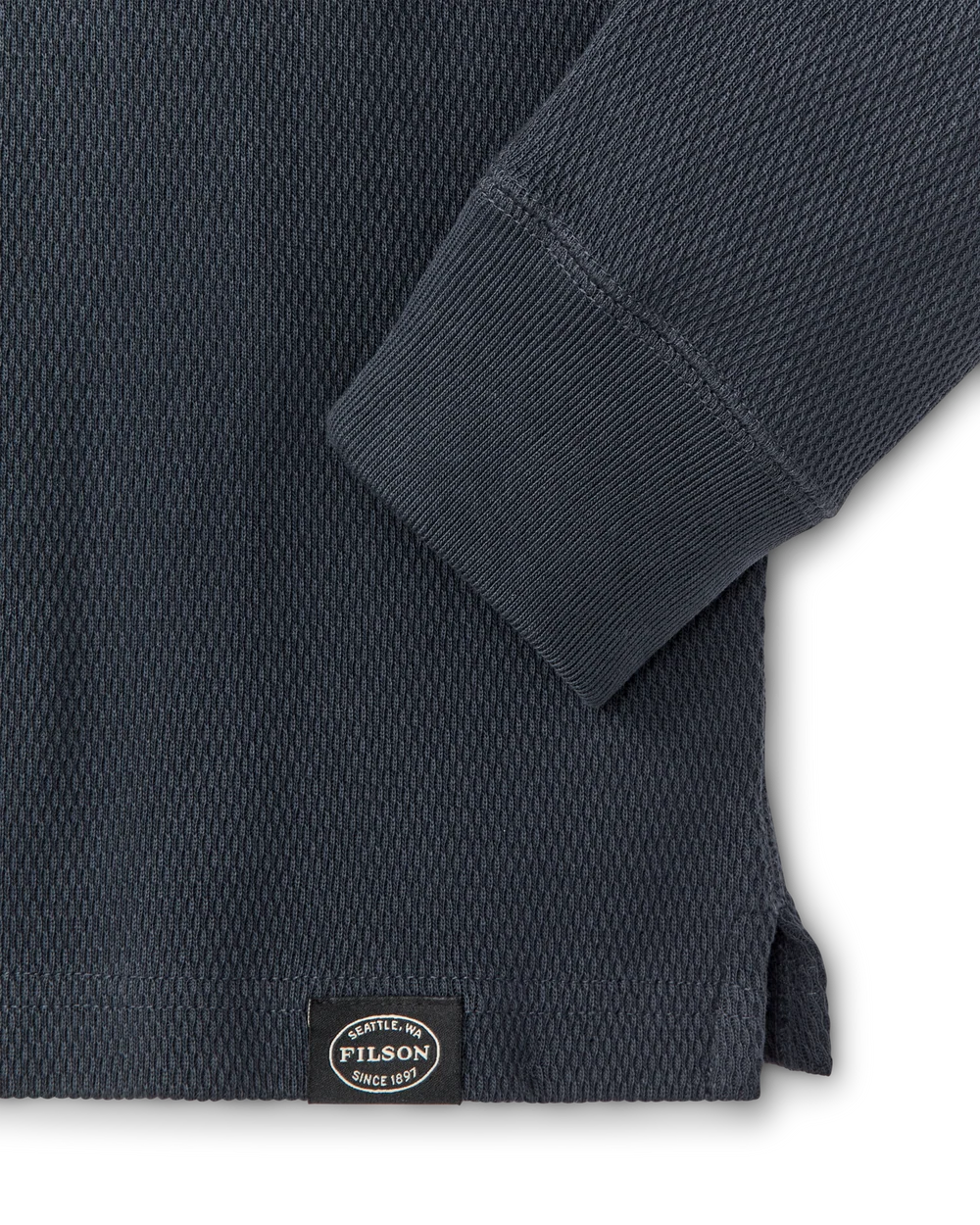 Filson - Waffle Knit Thermal Crewneck in Blue Mussel