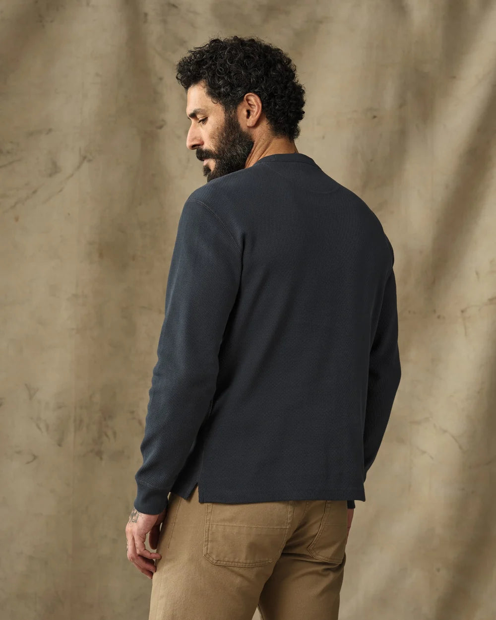 Filson - Waffle Knit Thermal Crewneck in Blue Mussel
