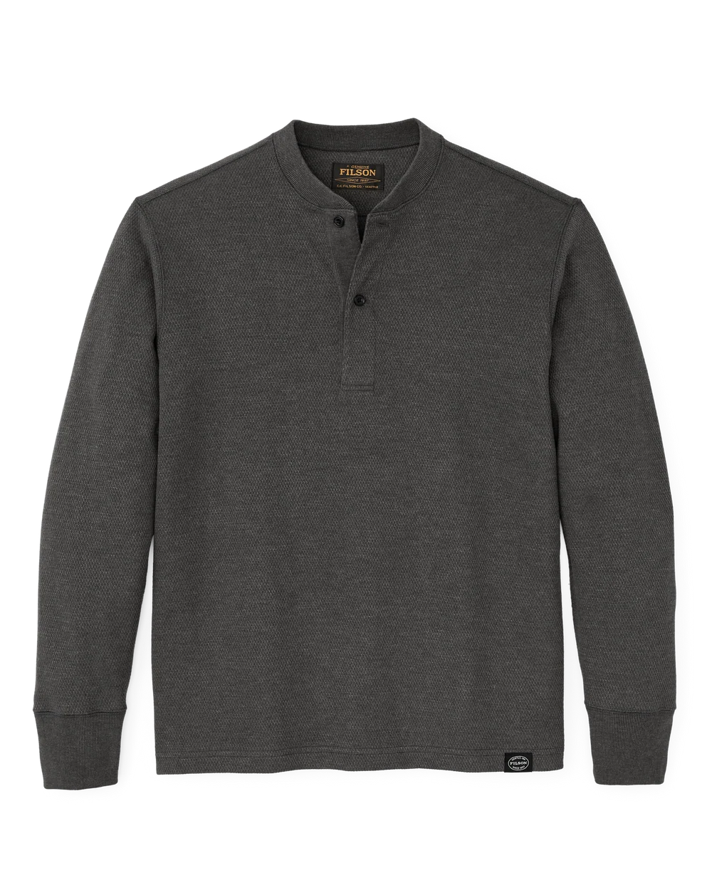Filson - Waffle Knit Henley in Charcoal