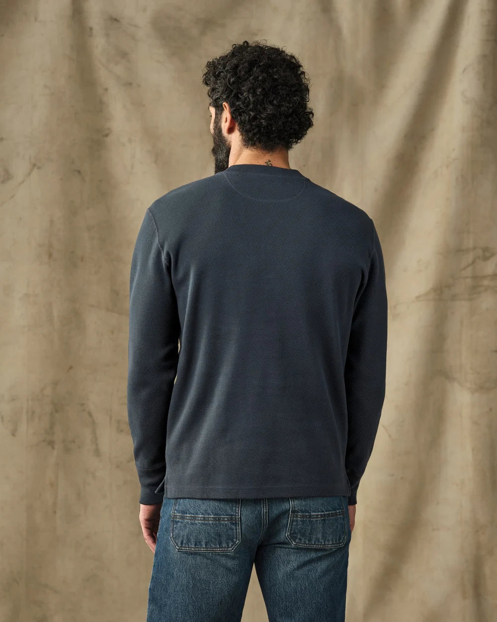 Filson - Waffle Knit Henley in Blue Mussel
