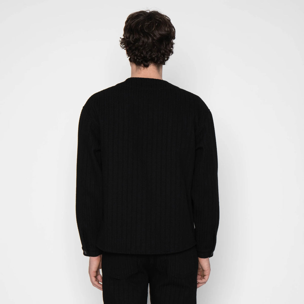 Naked & Famous Denim - Wise Guy Shirt in Black Sugiaya