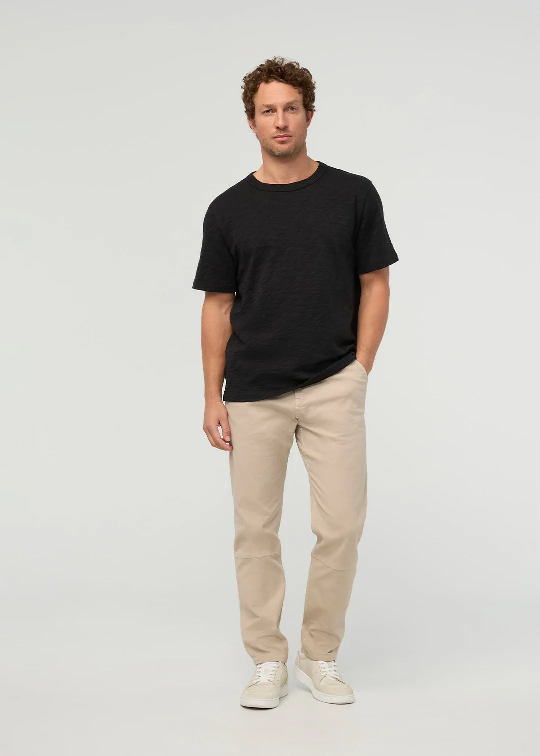 Duer - Midweight Slub Jersey Tee in Black