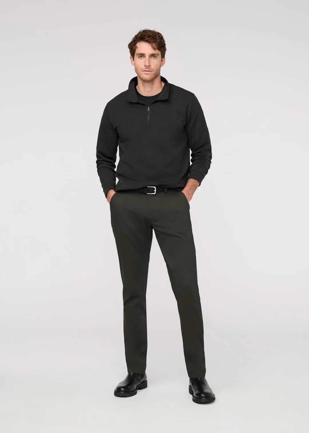 Duer - NuStretch Slim Straight Trouser in Evergreen