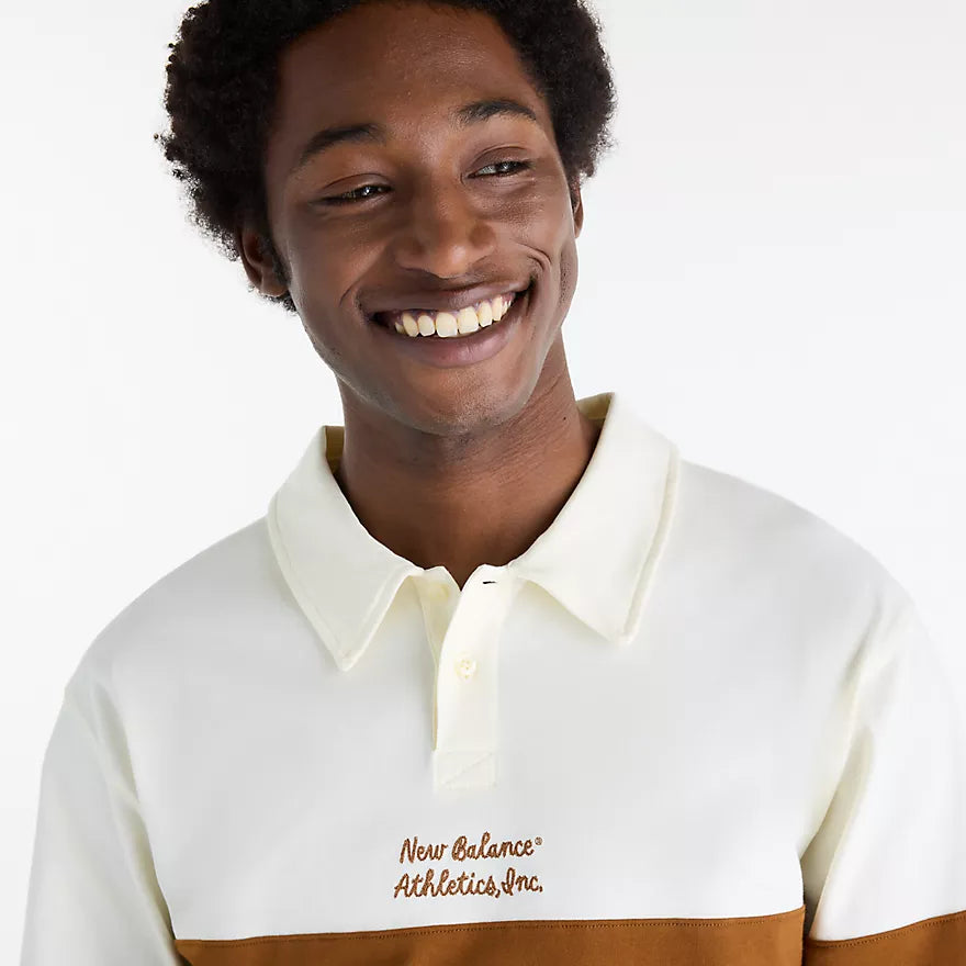 New Balance - Sport Legacy Rugby Shirt in Angora with Breakfast Tea