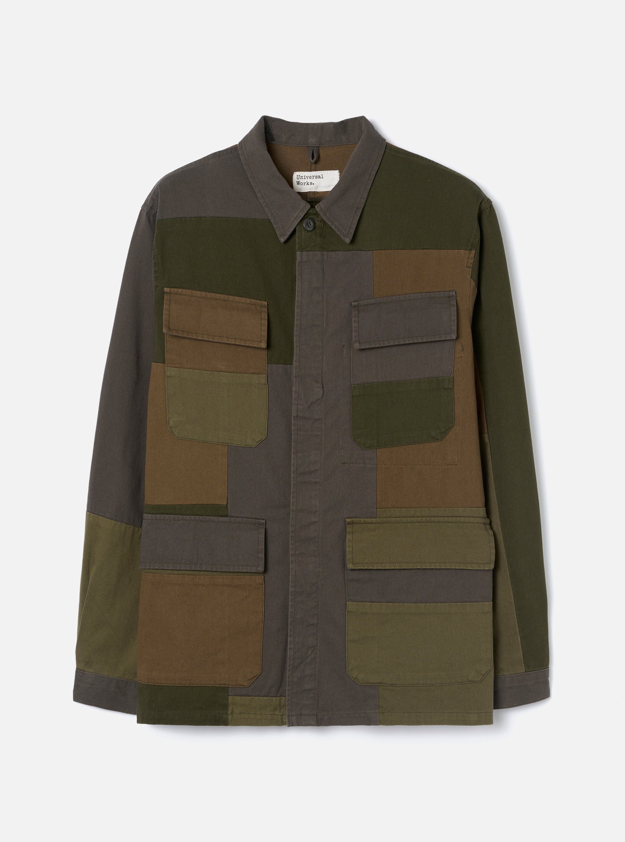 Universal Works - MW Fatigue Jacket in Olive Patchwork Twill
