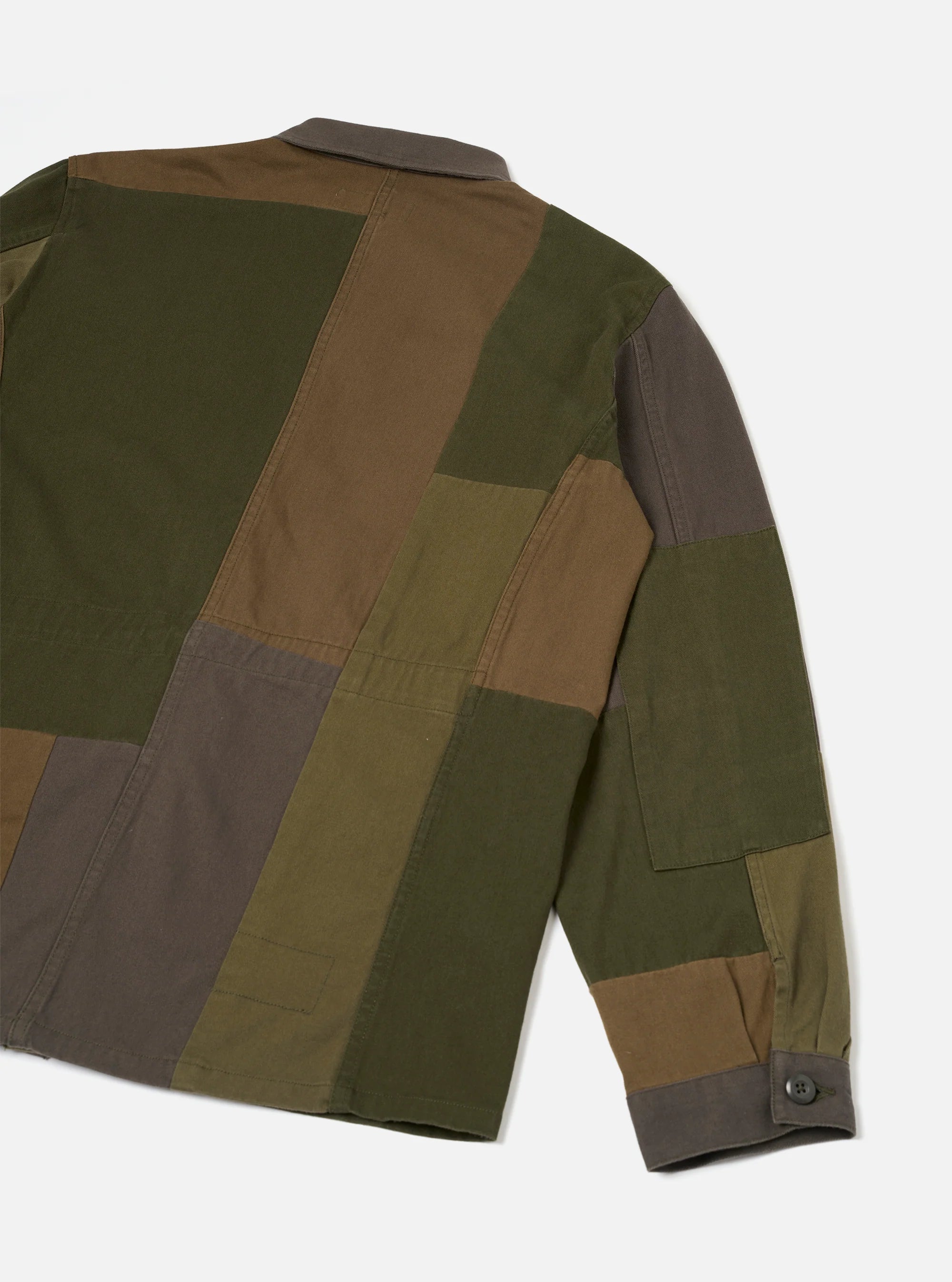 Universal Works - MW Fatigue Jacket in Olive Patchwork Twill