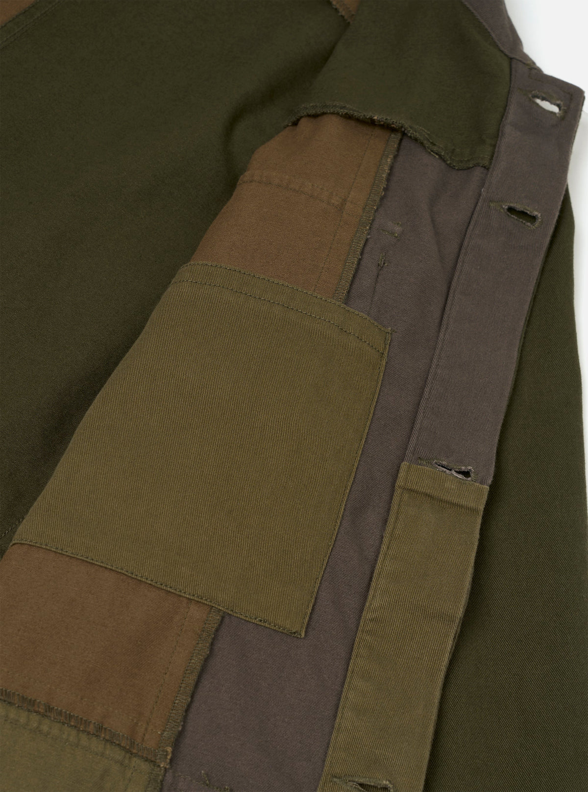 Universal Works - MW Fatigue Jacket in Olive Patchwork Twill