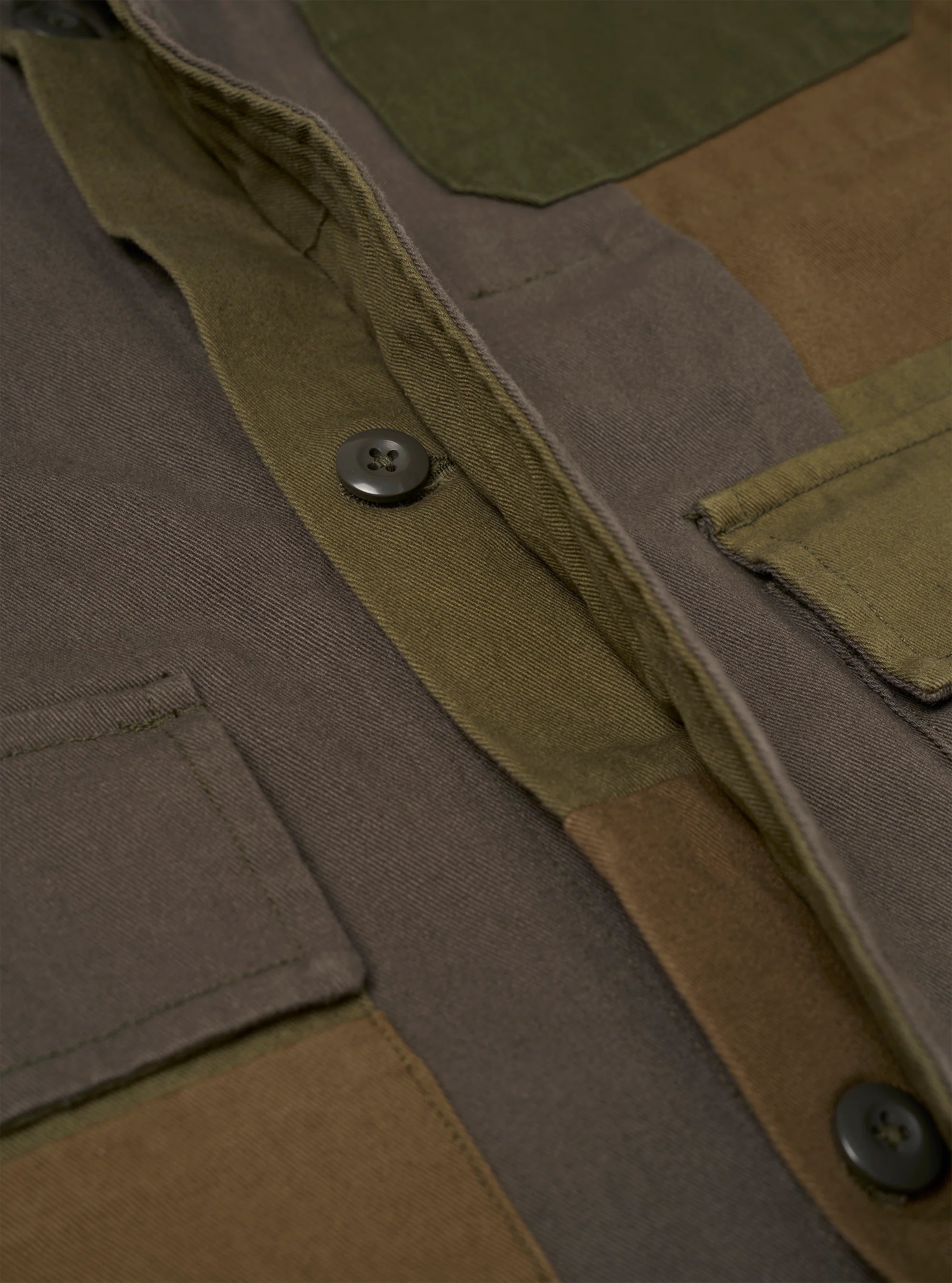 Universal Works - MW Fatigue Jacket in Olive Patchwork Twill