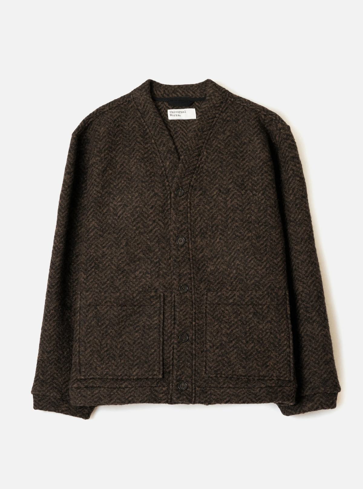Universal Works - Advance Cardigan in Brown Raven Fleece