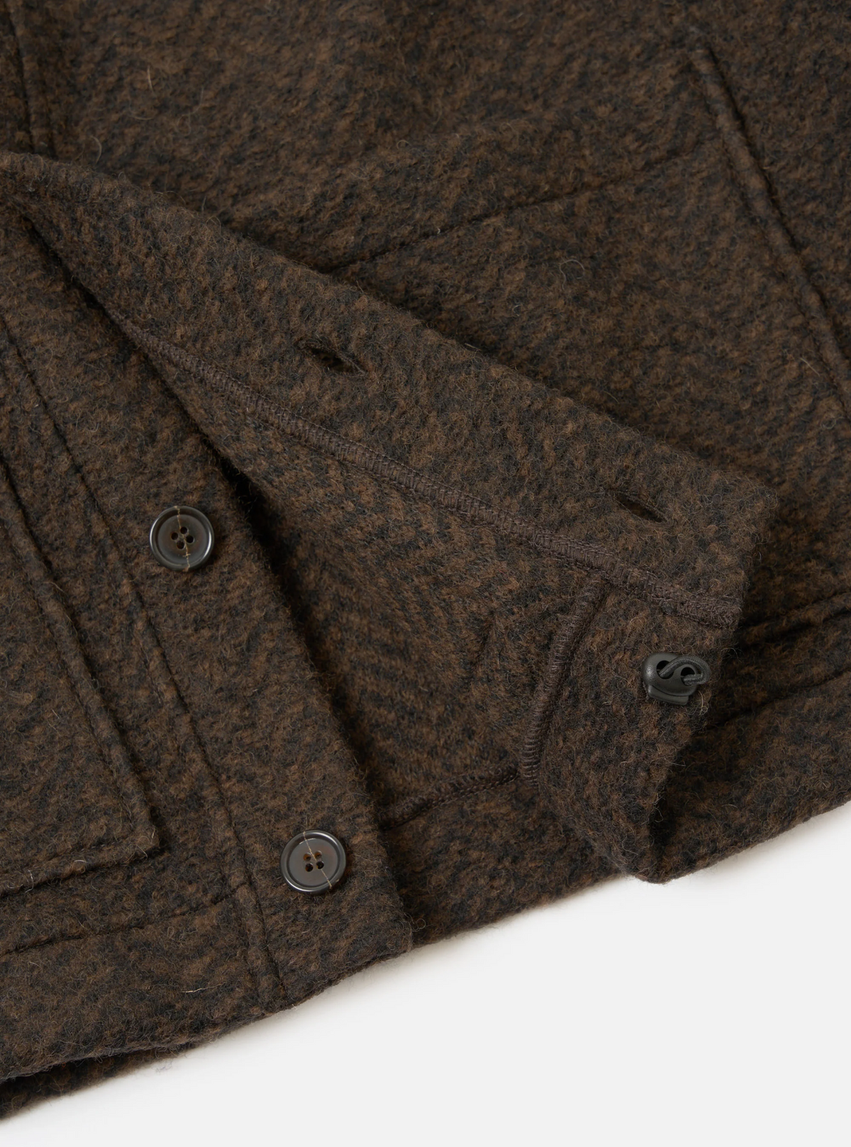 Universal Works - Advance Cardigan in Brown Raven Fleece