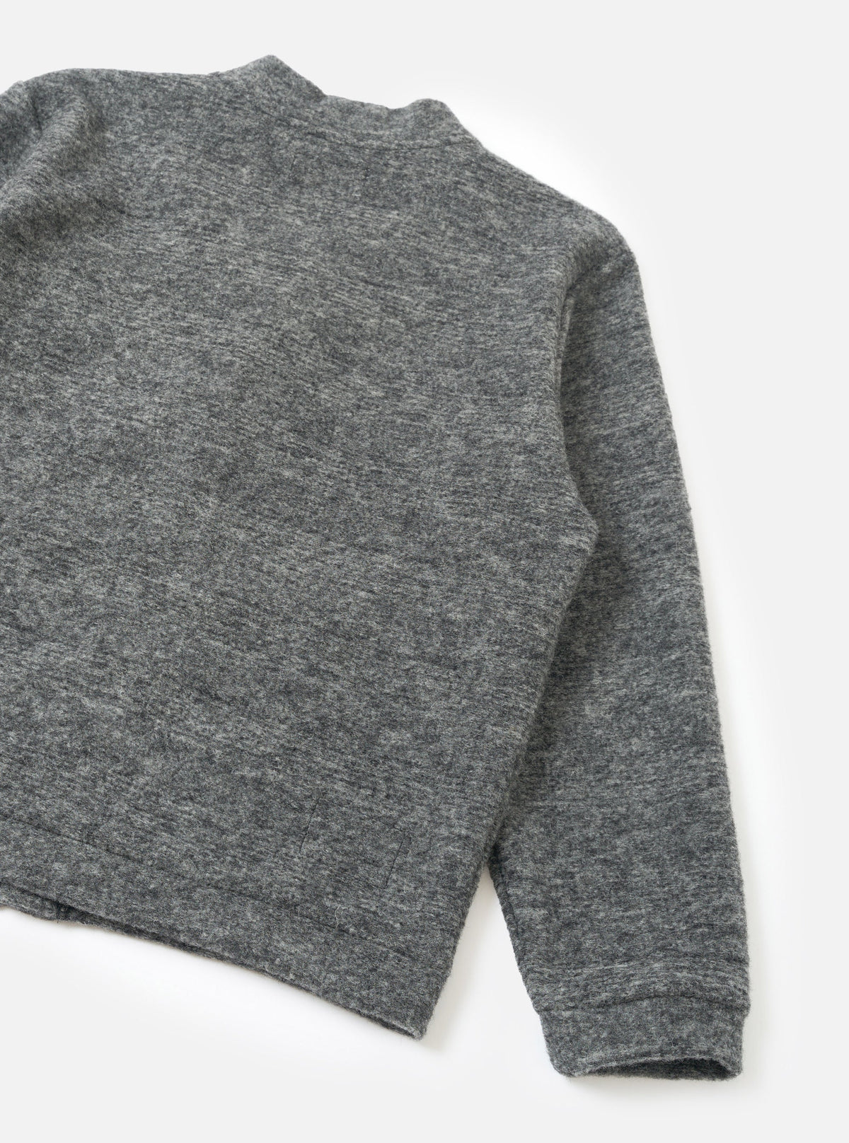 Universal Works - Advance Cardigan in Grey Marl Wool Mix Knit
