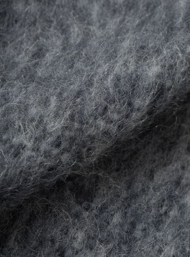 Universal Works - Lancaster Gilet in Losso Mohair Mix in Navy/Pale Grey